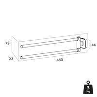 Handdoekrek Tiger Carv 2-armig Zwart