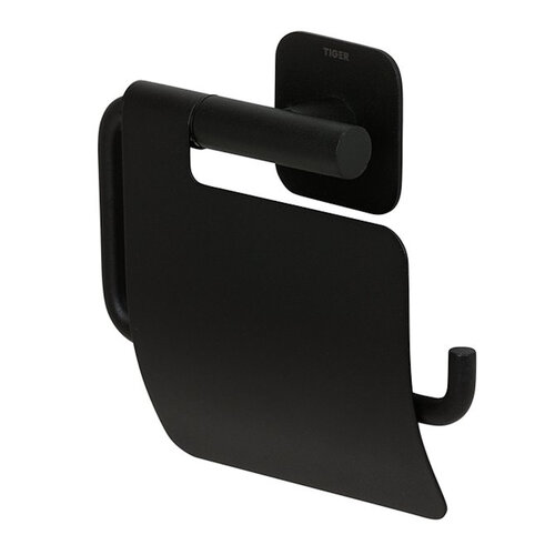 Toiletrolhouder Tiger Colar Met Klep Zwart 