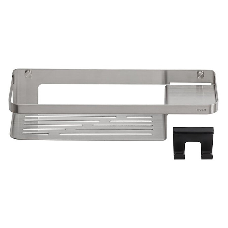 Douchemand Tiger Caddy Met Handdoekhaak 32 cm RVS Geborsteld