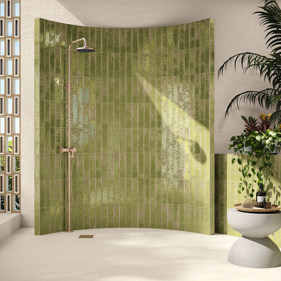 Wandtegel Stardos Pukka 6,4x26 cm Moss Green (Prijs per M2)