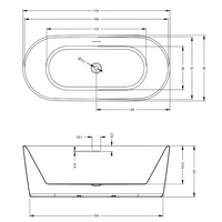 Bad Vrijstaand Riho Modesty 170x76 cm Acryl Velvet Wit