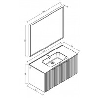 Badkamermeubelset BWS Bella 100 Cm Naturel Eik Mat Zwart