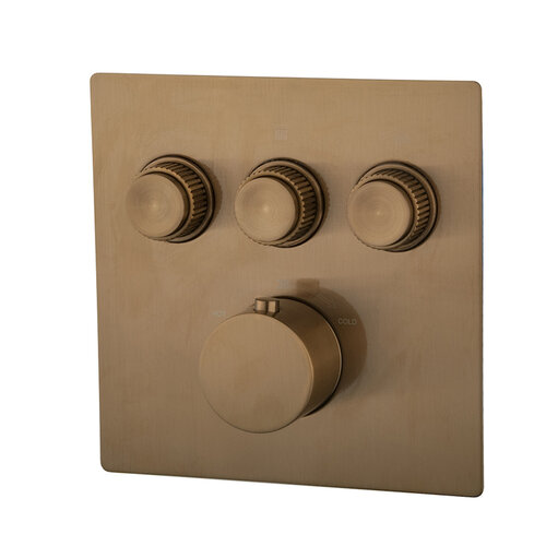 Afbouwdeel Inbouwthermostaat BWS Karsten Klik Pro 3-Weg Geborsteld Brons Koper 