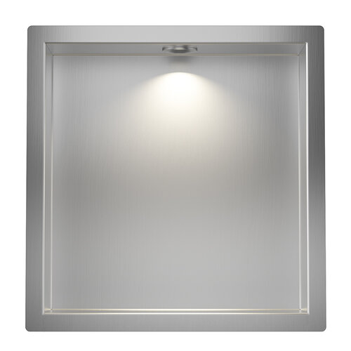 Inbouwnis Wiesbaden Demis 30x30x7cm Met Led RVS 