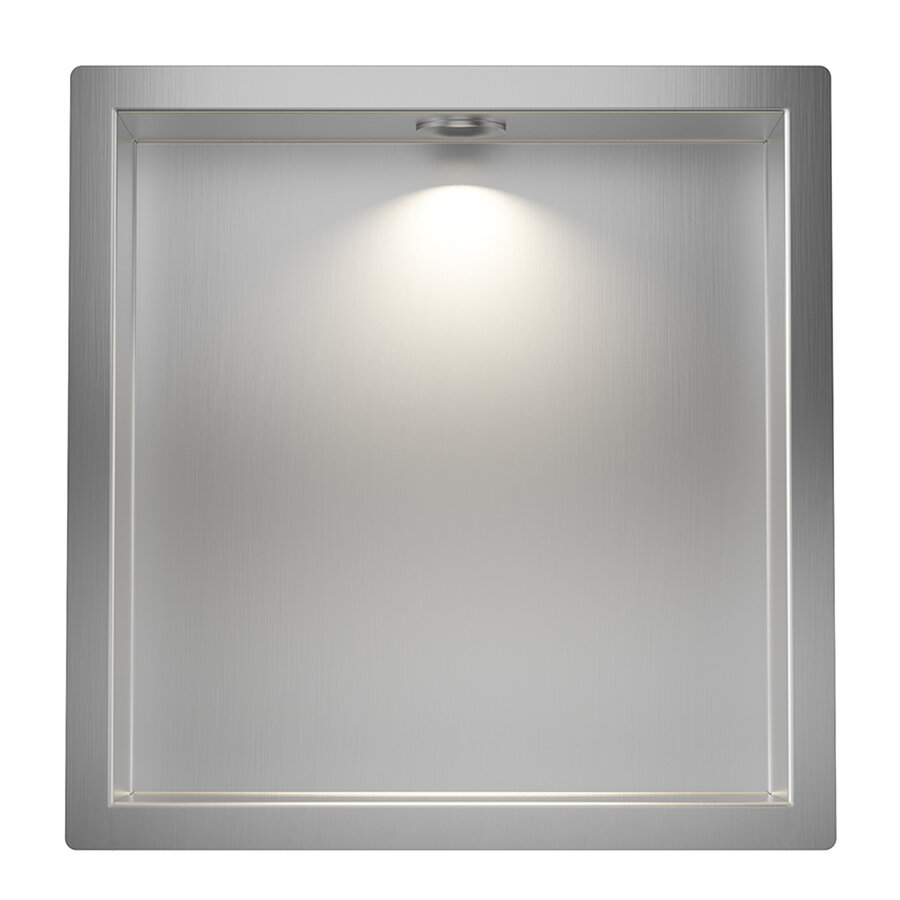 Inbouwnis Wiesbaden Demis 30x30x7cm Met Led RVS