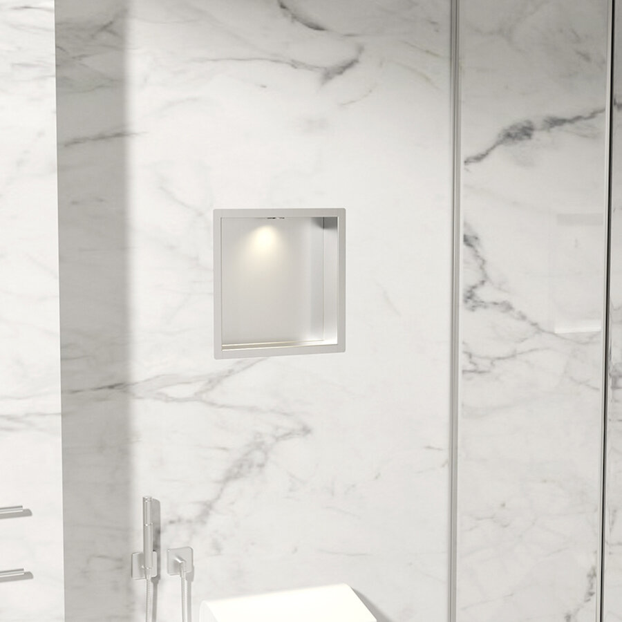 Inbouwnis BWS Albert 30x30x7cm Met Led RVS