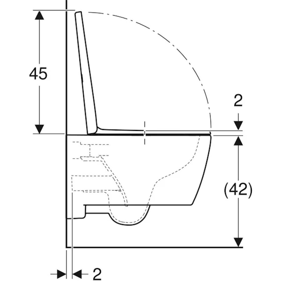 Wandcloset Geberit iCon Pack Diepspoel Gesloten Vorm Rimfree Met Zitting Softclose En Quick release Wit