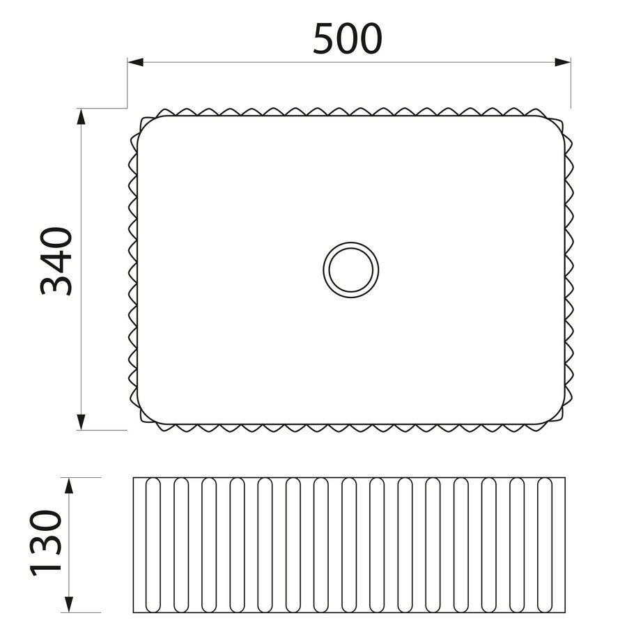 Waskom Sapho Picobello Keramisch Rechthoek 50x34 cm Wit