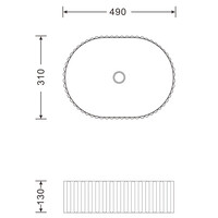 Waskom Sapho Picobello Keramisch Ovaal 49x31 cm Wit