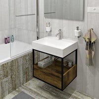 Opbouw Wastafel Sapho Twig Met Wastekapje 60x47 cm Cast Marble Wit