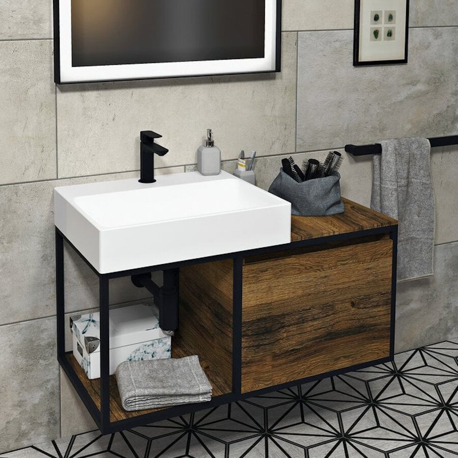 Opbouw Wastafel Sapho Twig Met Wastekapje 60x47 cm Cast Marble Wit