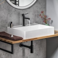 Opbouw Wastafel Sapho Twig Met Wastekapje 60x47 cm Cast Marble Wit