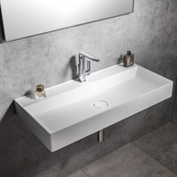 Opbouw Wastafel Sapho Twig Met Wastekapje 100x47 cm Cast Marble Wit