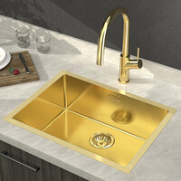 Inbouw Wastafel Sapho Zenith 60x45 cm RVS Goud PVD