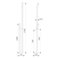 Elektrische Radiator Sapho Duopasso Met Timer 12,2x170 cm 45W Geborsteld Goud