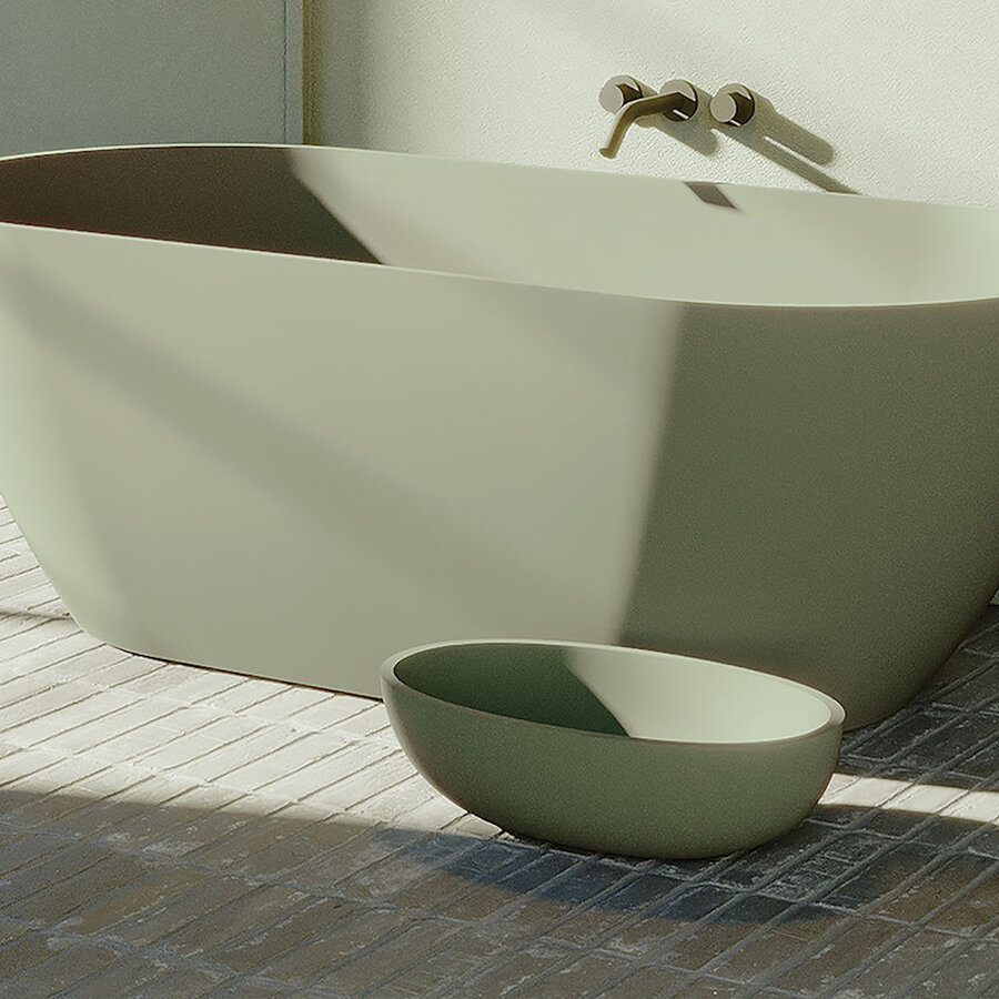 Waskom Riho Escala 55x32 cm Solid Surface Mat Moss Green