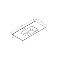 Wastafel BWS Bella 100 cm Mat Zwart