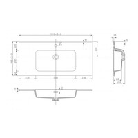 Wastafel BWS Bella 100 cm Mat Zwart
