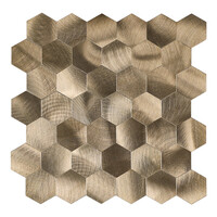 Mozaïek Isodeco Steenstrip Hexagon Zelfklevend 29.0x28.0 cm Geborsteld Brons (Prijs Per Stuk)