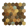 Isodeco Mozaïek Isodeco Steenstrip Hexagon Zelfklevend 28.0x29.0 cm Geplaat Goud (Prijs Per Stuk)