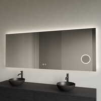 Spiegel BWS GlintEdge Rechthoekig 140 x 70 cm Incl. Spiegelverwarming, Scheerspiegel en Indirect LED-verlichting Rondom