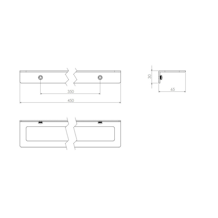 Handdoekrek Clou Fold 45 cm Gunmetal Geborsteld PVD