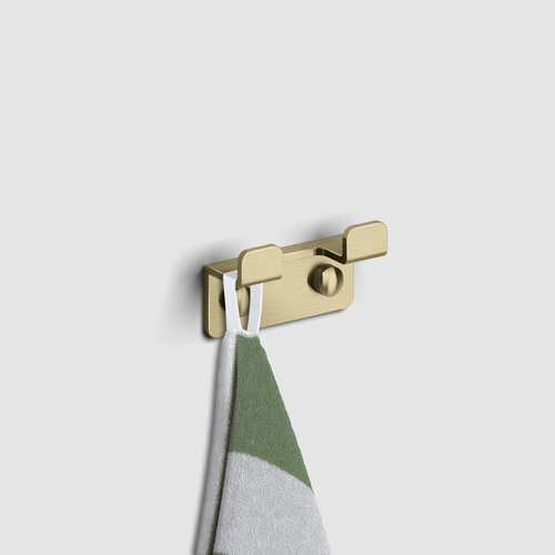 Dubbele Kledinghaak Clou Fold Goud Geborsteld PVD 