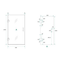 Glas Voor Nisdeur Wiesbaden Less 90x200 cm 8 mm Nano Helder Glas