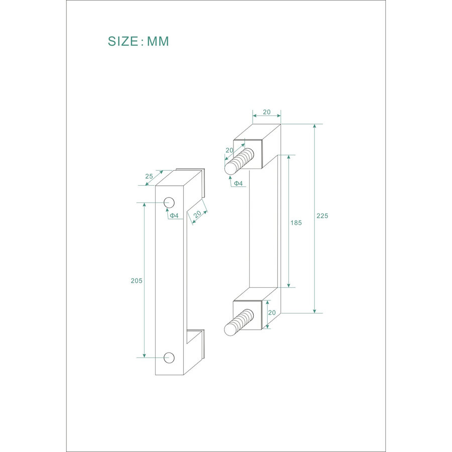 Scharnierset En Greep tbv Profielloze Nisdeur BWS Miley Geborsteld Staal