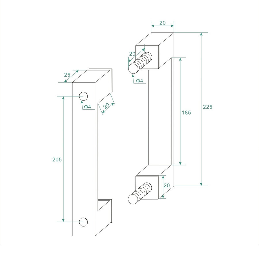 Scharnierset En Greep tbv Profielloze Nisdeur BWS Miley Mat Zwart