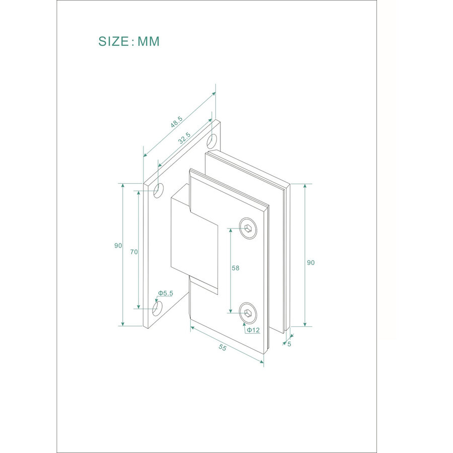 Scharnierset En Greep tbv Profielloze Nisdeur BWS Miley Chroom