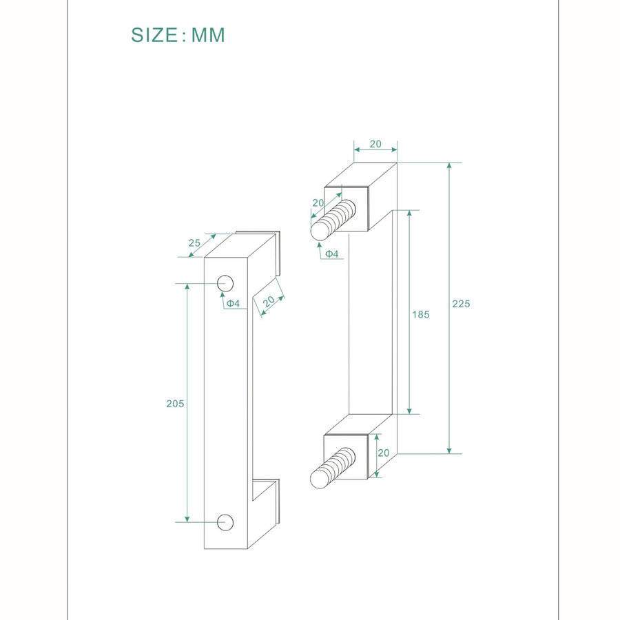 Scharnierset En Greep tbv Profielloze Nisdeur BWS Miley Chroom