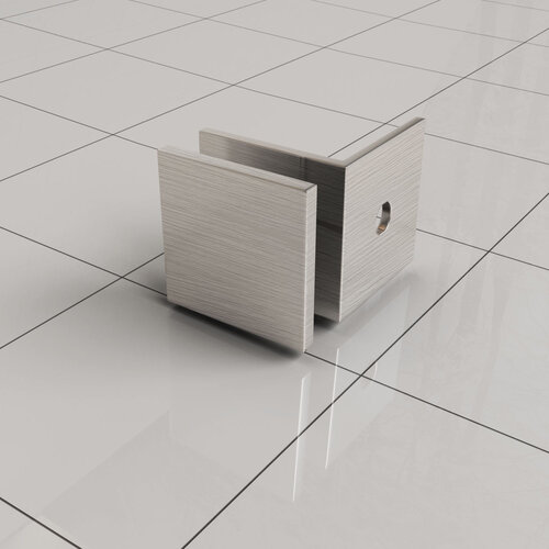 Glaskoppeling Set BWS tbv Inloopdouche Profielloos Geborsteld Staal 