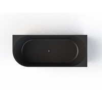 Ligbad Arqua Pinto Muurbad 160 X 70 cm Rechts Mat Zwart