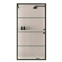 Inloopdouche BWS Black Line 70x200 cm 8mm NANO Glas Mat Zwart Raster