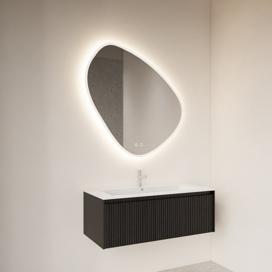 Badkamerspiegel Gliss Design Fury Satine 80x80cm Met LED-Verlichting En Spiegelverwarming