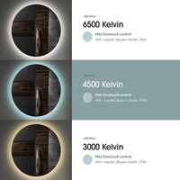 Badkamerspiegel Gliss Design Fury Satine 100x100cm Met LED-Verlichting En Spiegelverwarming