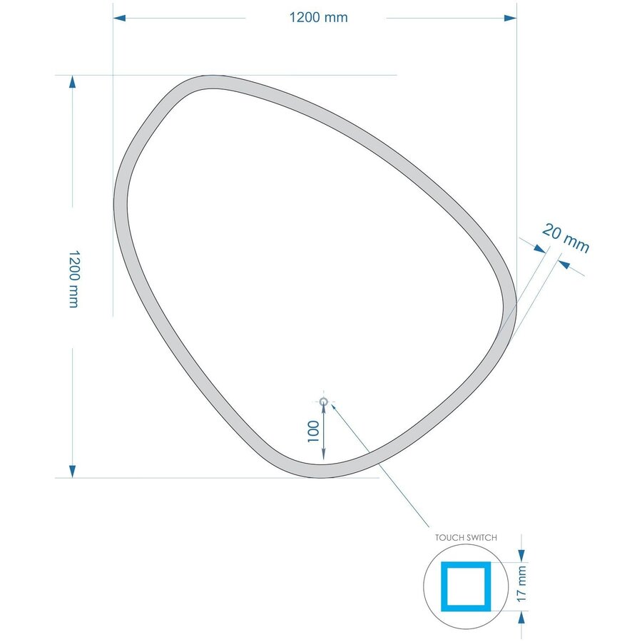 Badkamerspiegel Gliss Design Fury Satine 120x120cm Met LED-Verlichting En Spiegelverwarming