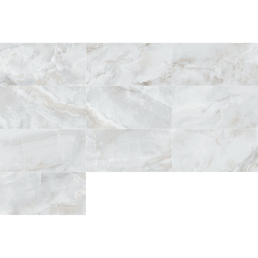 Vloertegel Pamesa Sardonyx Pearl 60x120 cm Gepolijst Wit (Prijs Per M2)