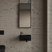 Fonteinset BWS Solid Surface Met Handdoekhouder Links Zwart Mat Zwart