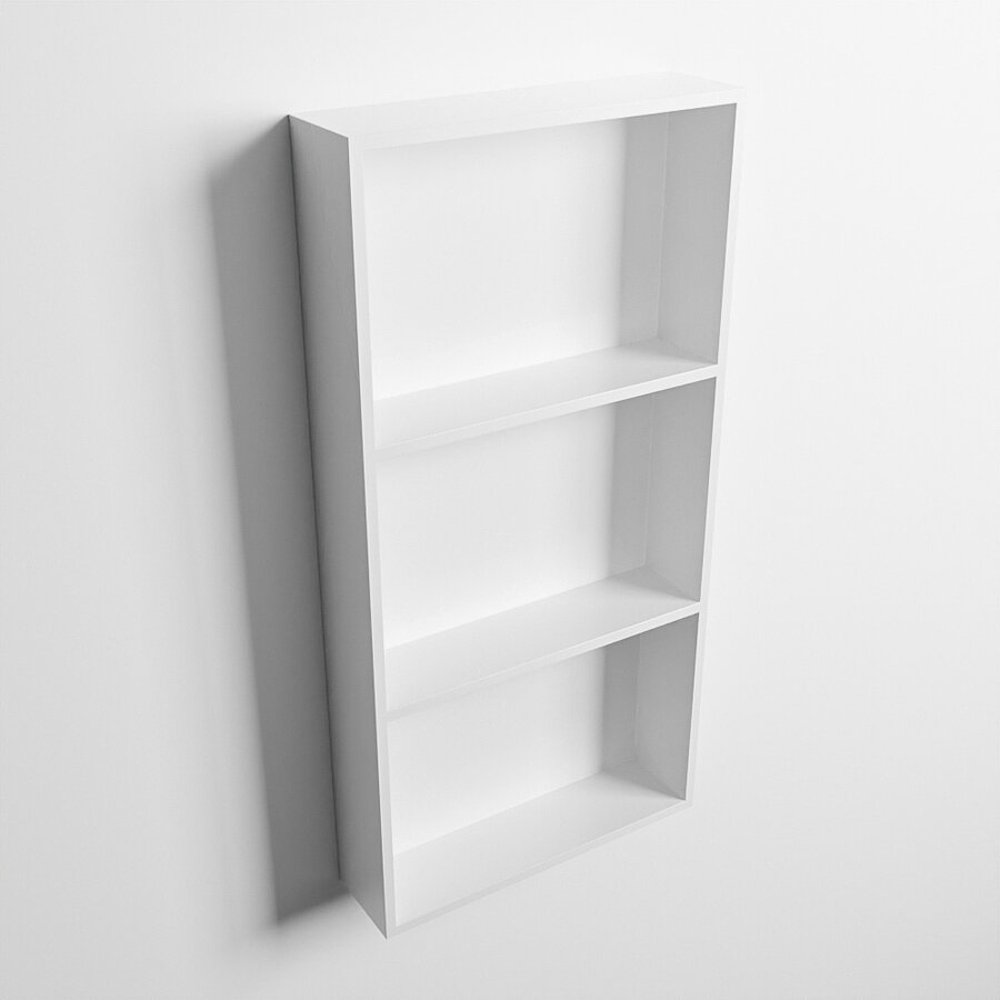 MONDIAZ EASY Nis 59,5x29,5cm in solid surface kleur Talc | Talc. 3 vakken  geschikt voor in- of opbouw