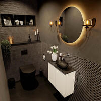 MONDIAZ FOWY toiletmeubel 60cm kleur talc. Waskom positie rechts kleur urban | urban. Zonder kraangat