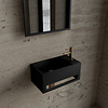 Fonteinset BWS Solid Surface Met Handdoekhouder Rechts Zwart Goud