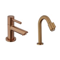 Fonteinset BWS Solid Surface Met Handdoekhouder Rechts Zwart Koper