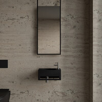 Fonteinset BWS Solid Surface Met Handdoekhouder Rechts Zwart Chroom