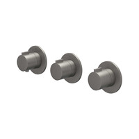 Afbouwdeel IVY Pact Inbouwthermostaat 2 Stopkranen Symmetry Met Ronde Rozetten Geborsteld Metal Black PVD