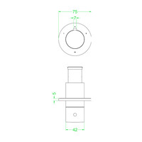 Afbouwdeel IVY Bond 3-Weg Stop-Omstel Symmetry Met Rond Rozet Geborsteld Mat Koper PVD