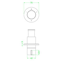 Afbouwdeel IVY Pact 3-Weg Stop-Omstel Symmetry Met Rond Rozet Zwart Chroom PVD SNB6202467