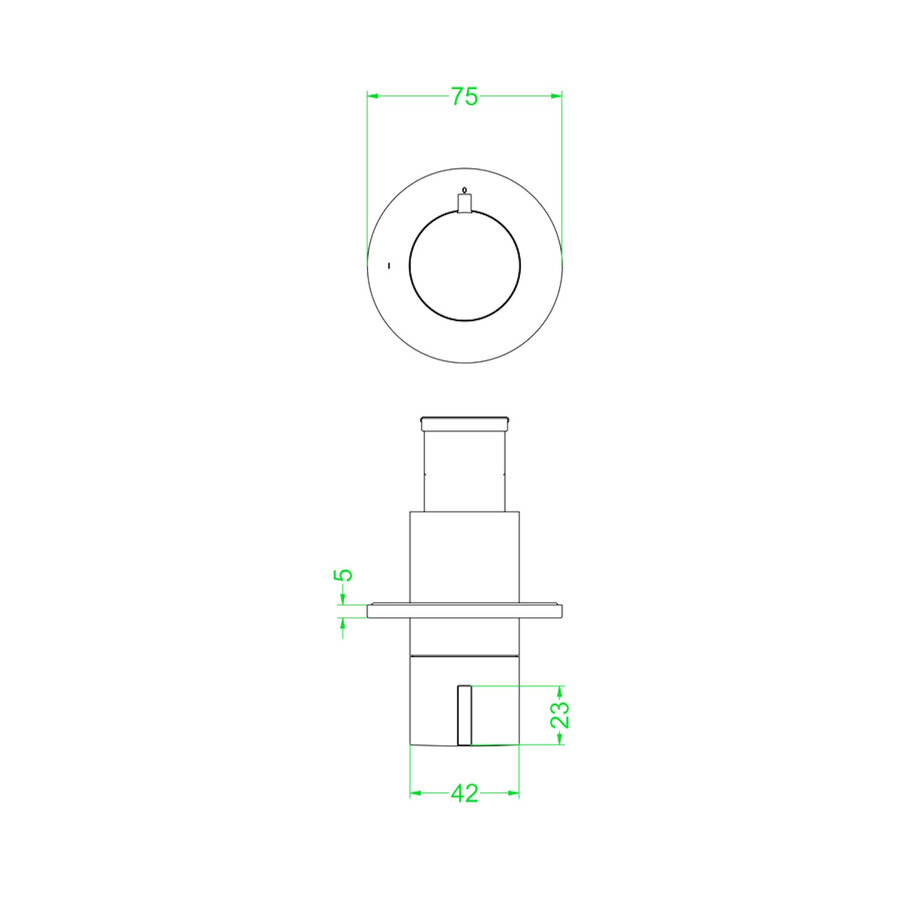 Afbouwdeel IVY Pact Inbouw Stopkraan Symmetry Met Rond Rozet Chroom
