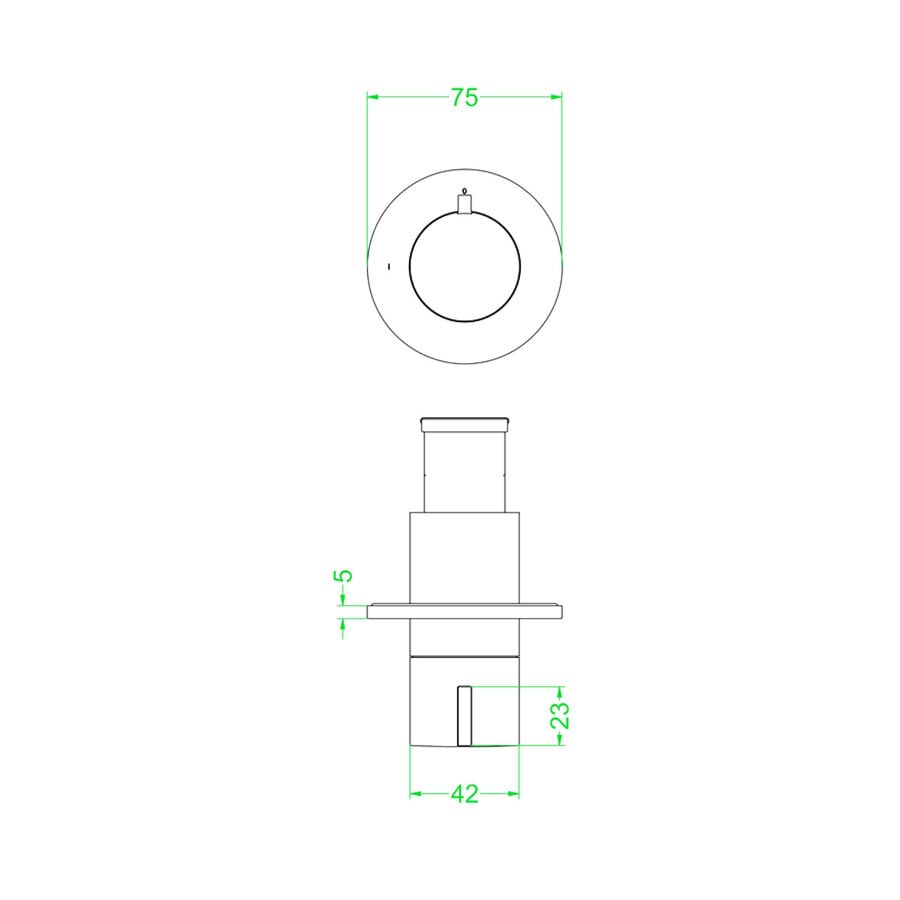 Afbouwdeel IVY Pact Inbouw Stopkraan Symmetry Met Rond Rozet Geborsteld Mat Goud PVD